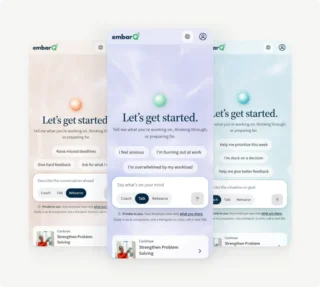 Mobile app interface for coaching support