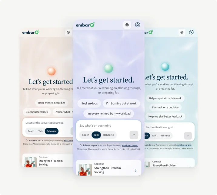 Mobile app interface for coaching support