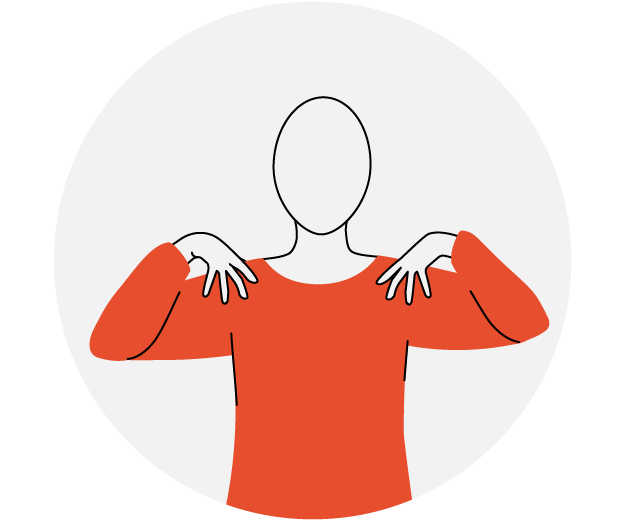 Woman performing shoulder roll stretch to undo tech-related hunched posture