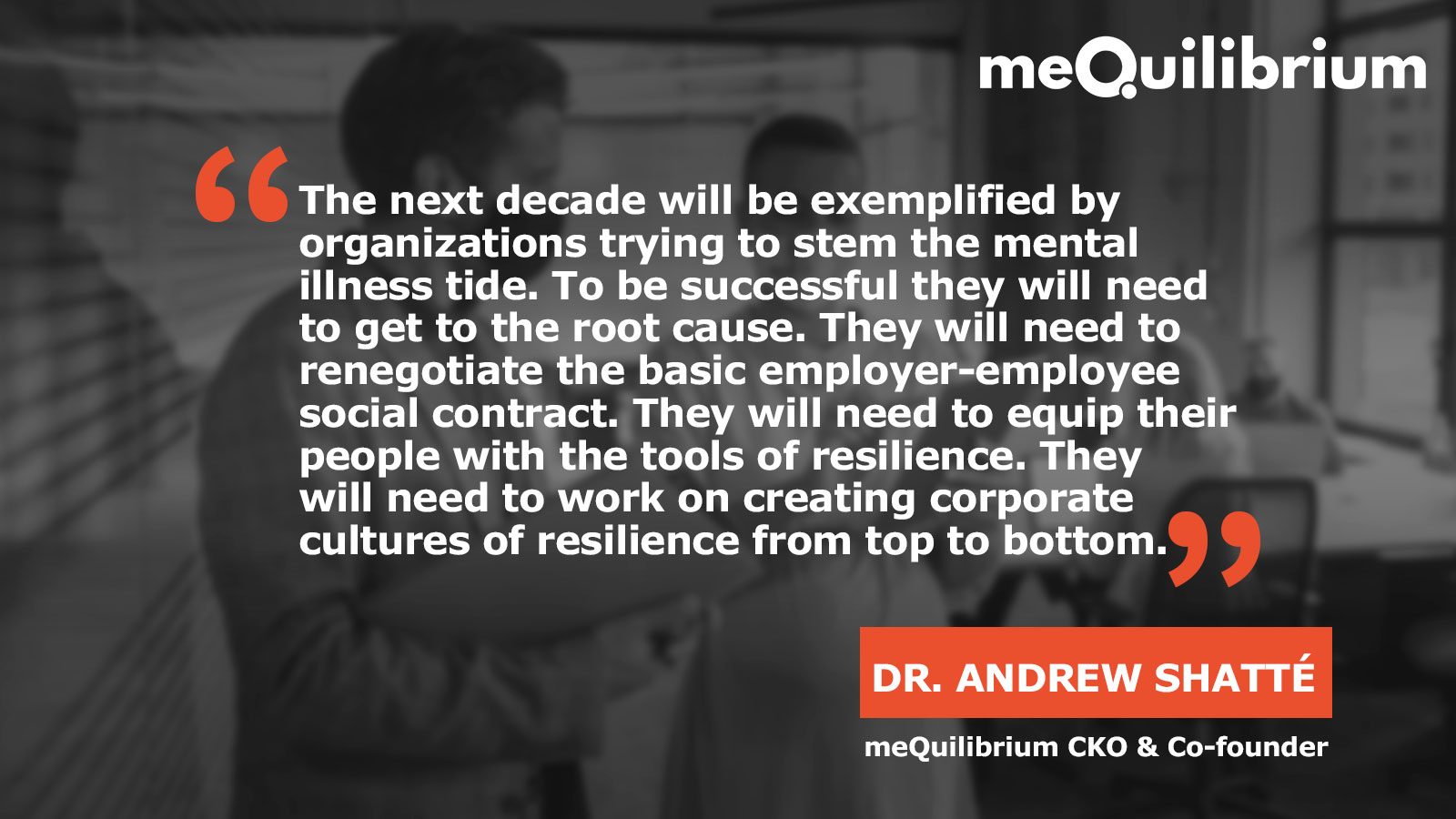 Andrew, an expert, discusses resilience trends and predictions for the workplace in 2022.